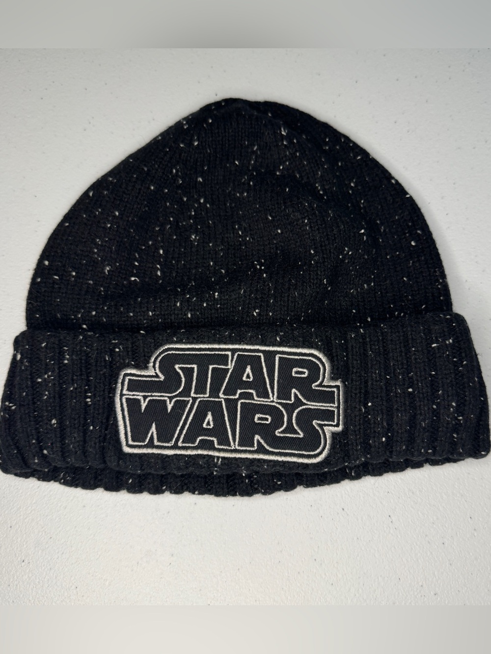 GAP Black Speckled Knit Hat with Star Wars Logo